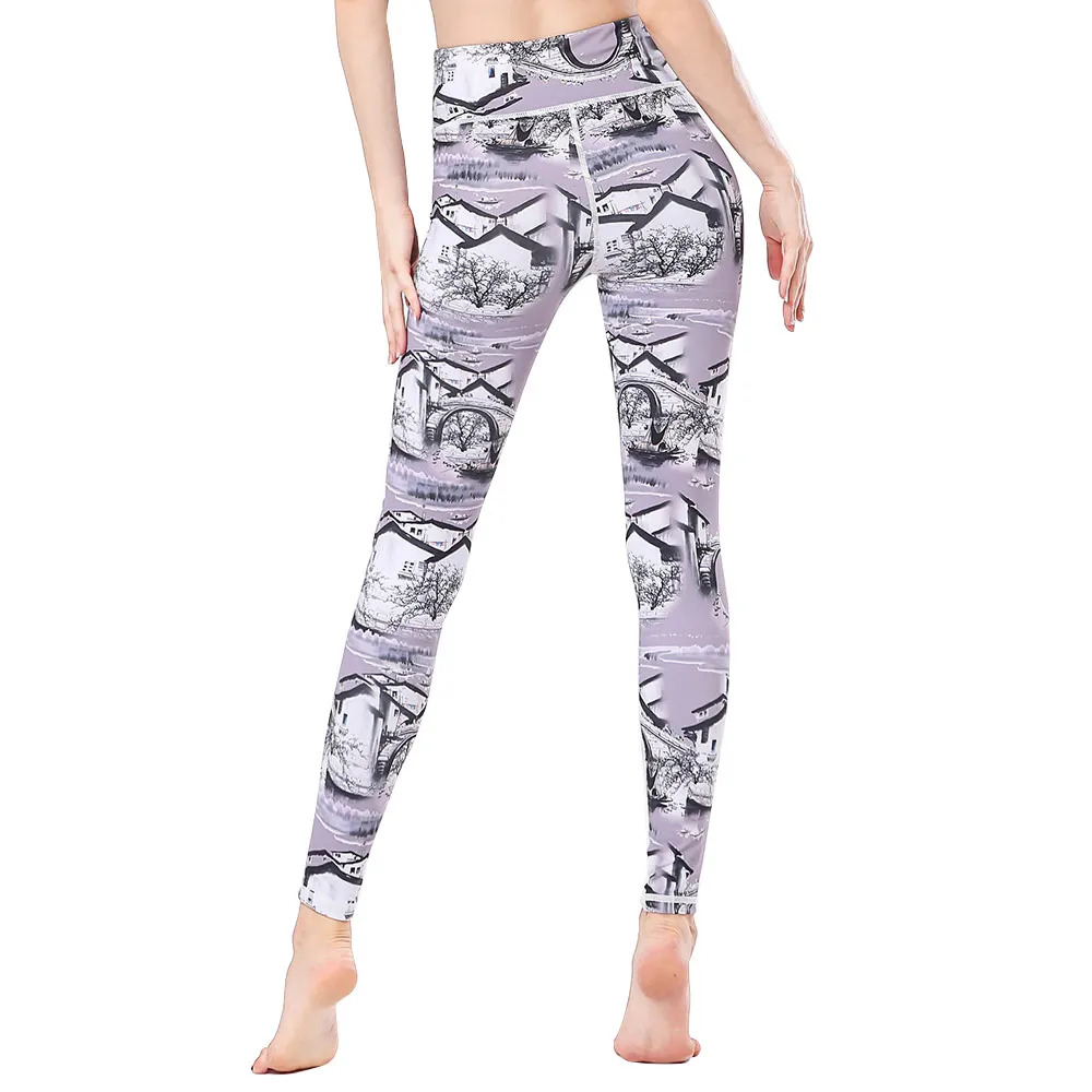 

Leggins Sport Women Fitness Sportswear Yoga Pants High Waist Polyester Printed Slimming Tights Sport Femme Gym Leggings Female