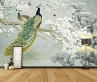 custom photo mural wallpaper 3d new chinese traditional chinese painting white magnolia meticulous magnolia background wall