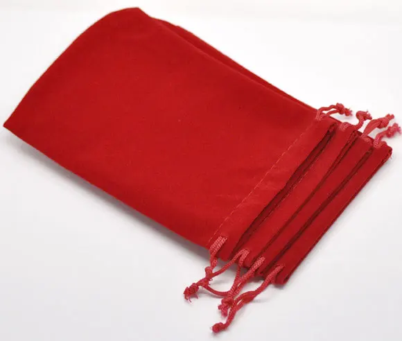 

Popular Velvet Jewelry Bags Drawstring Rectangle Red Home Gift Velvet Pouches Gift Bags15cm x10cm(5 7/8" x3 7/8"), 2 PCs