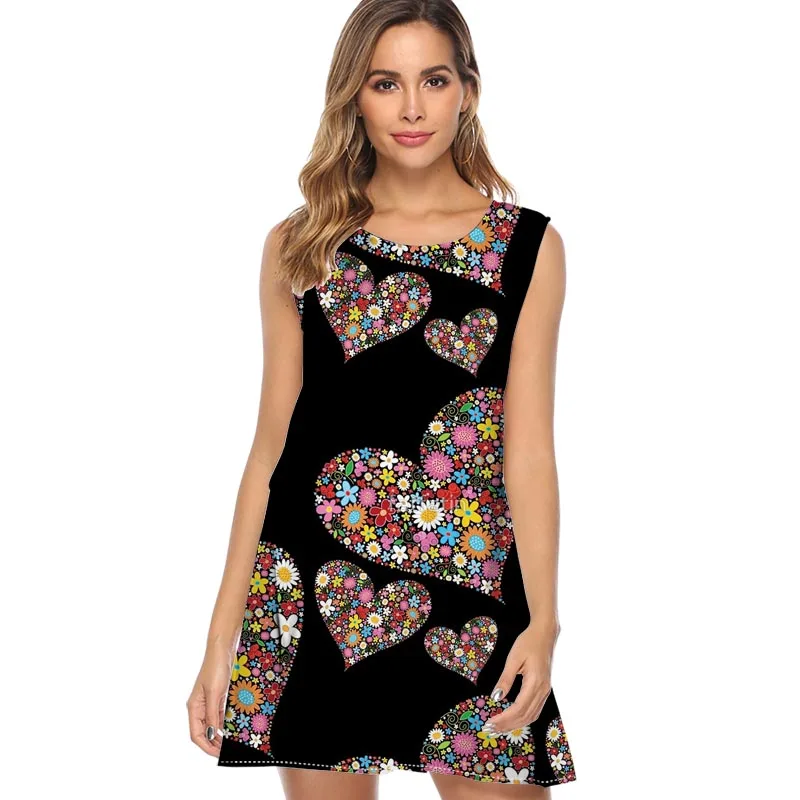 Women Loose Dress 2019 Vintage Camera Flowers Power Garden Boho Beach Vestidos Sleeveless O Neck Summer Mini Chiffon |