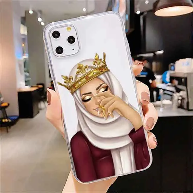 Модный чехол для телефона из ТПУ с арабской и мусульманской девушкой iphone 12mini 12 pro