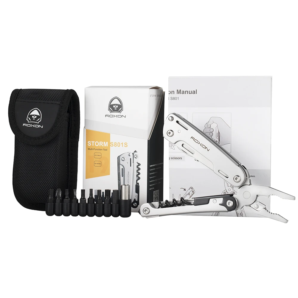 ROXON S801S 16-in-1 Multitool Pliers-Pocket knife scissors wire cutter screwdriver Bits Group EDC tool Survival Camping | Инструменты