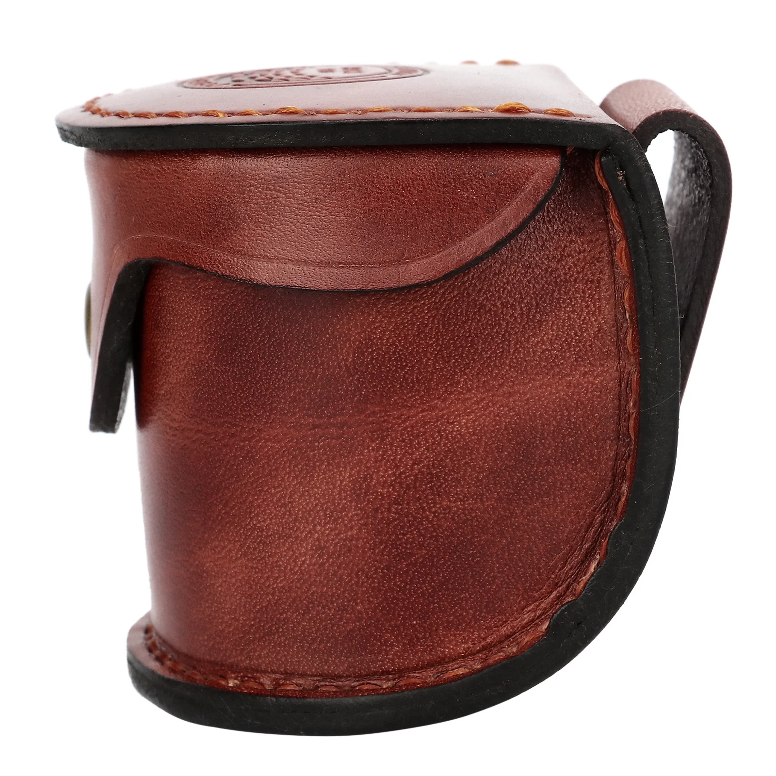 Tourbon Vintage Mini Portable Grass Park Golf Ball Pouch Bag Holder Playground Cowhide Leather 60mm Golf Ball Waist Carrier