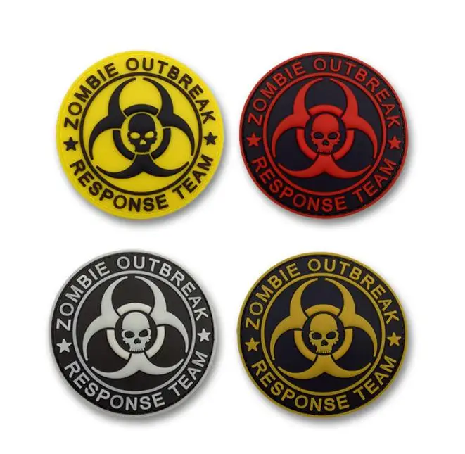 

11 ПВХ нашивка с изображением команды реагирующей на вспышку зомби, нашивка с изображением биологической опасности, значки с черепом, тактич...