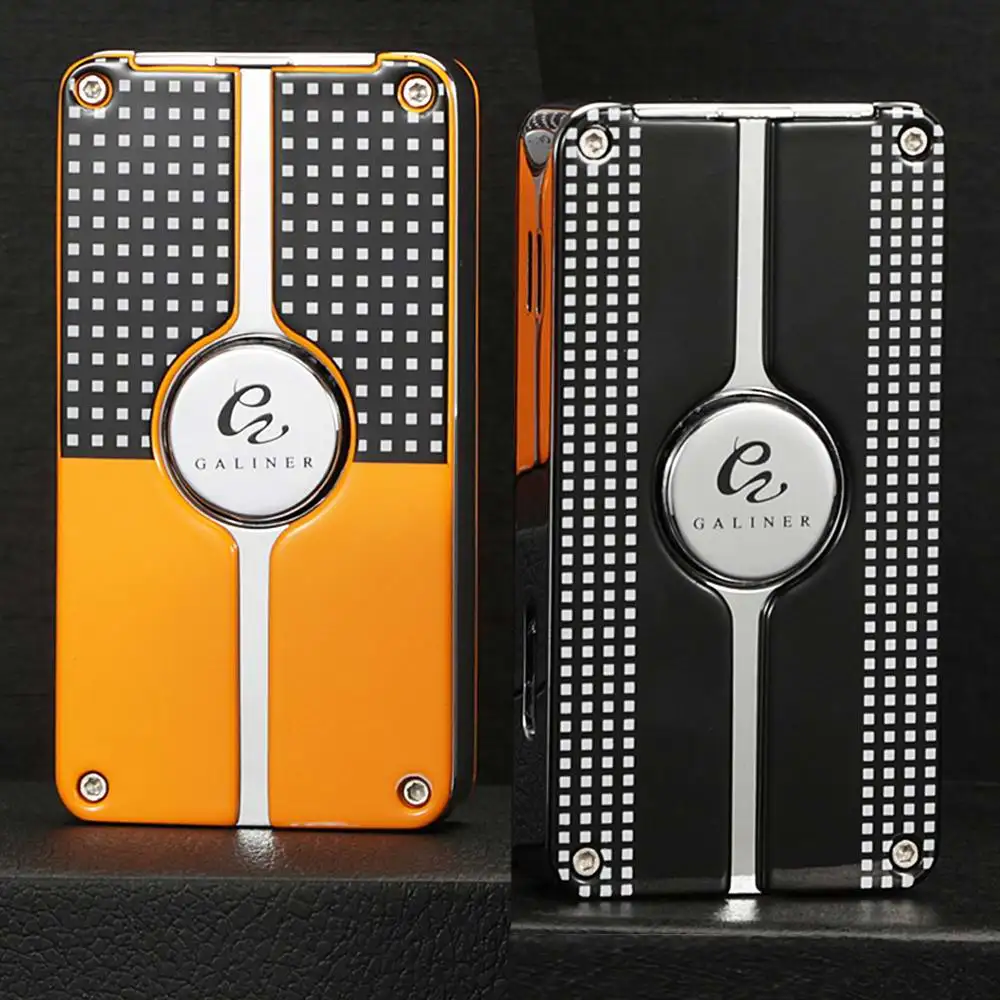 Металлическая ветрозащитная Зажигалка для сигарет с 3 синими пламенями