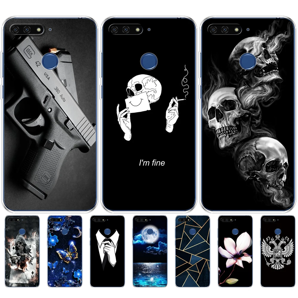 

silicon case For Huawei Honor 7C 5.7 Inch Case Cover Soft TPU Cute Cover Back Protective Phone Case For Huawei honor 7c Aum-L41