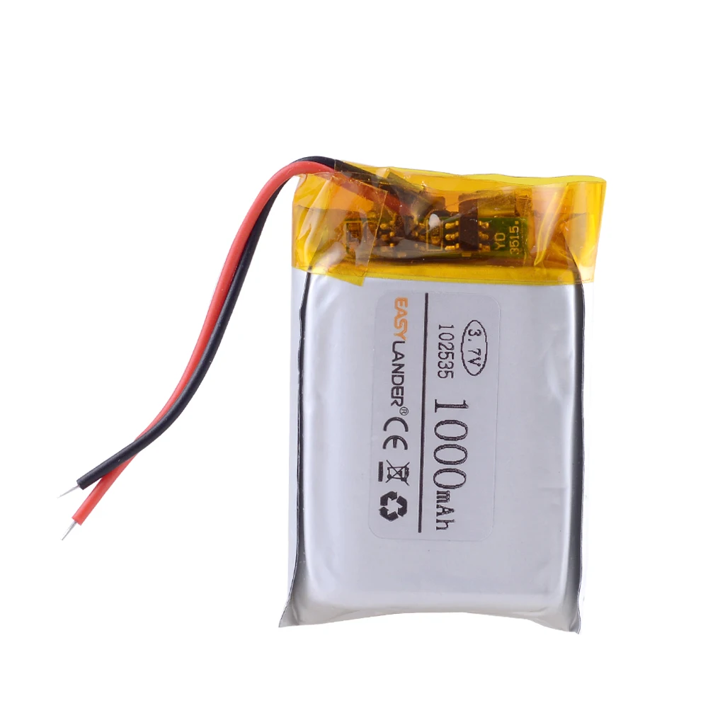 10 шт./лот 3 7 В 1000 мАч 102535 литий полимерный ионный аккумулятор для GPS PSP MP3 динамик DIY