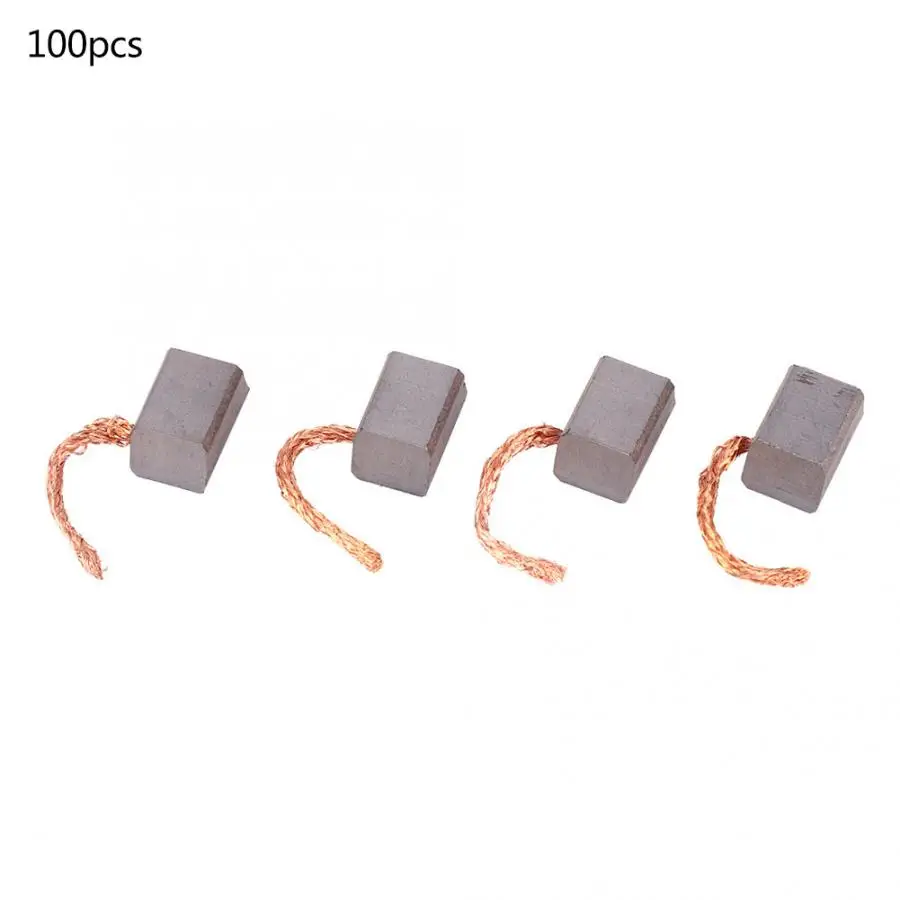 

100Pcs Graphite Copper Motor Carbon Brushes Replacement Kits Fit for Automotive Electronic Fan Motor J435A 9x8x13.5mm