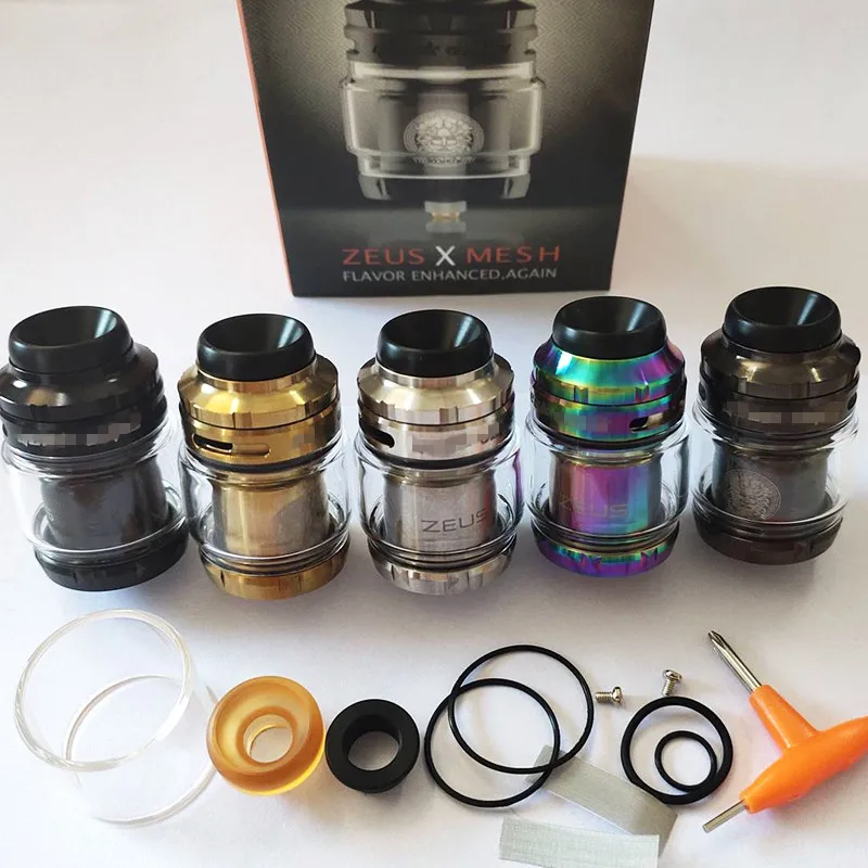 

Zeus X Mesh RTA Vaporizer 25mm 4.5ml Adjustments Airflow Control Oil 510 810 drip tank Tauren Zeus Dual RTA Dead Rabbi goon