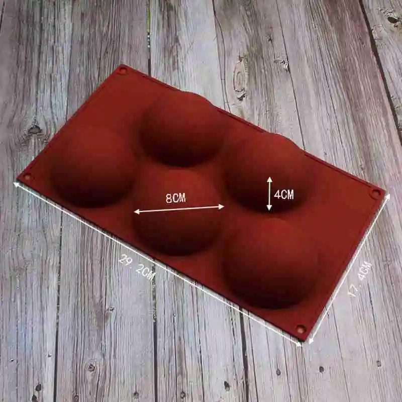 

COOKNBAKE Silicone Mold For Cake pastry baking round ice Chocolate Silicone mold form hole Dome 5 Jelly candy Pudding bread W6Q8
