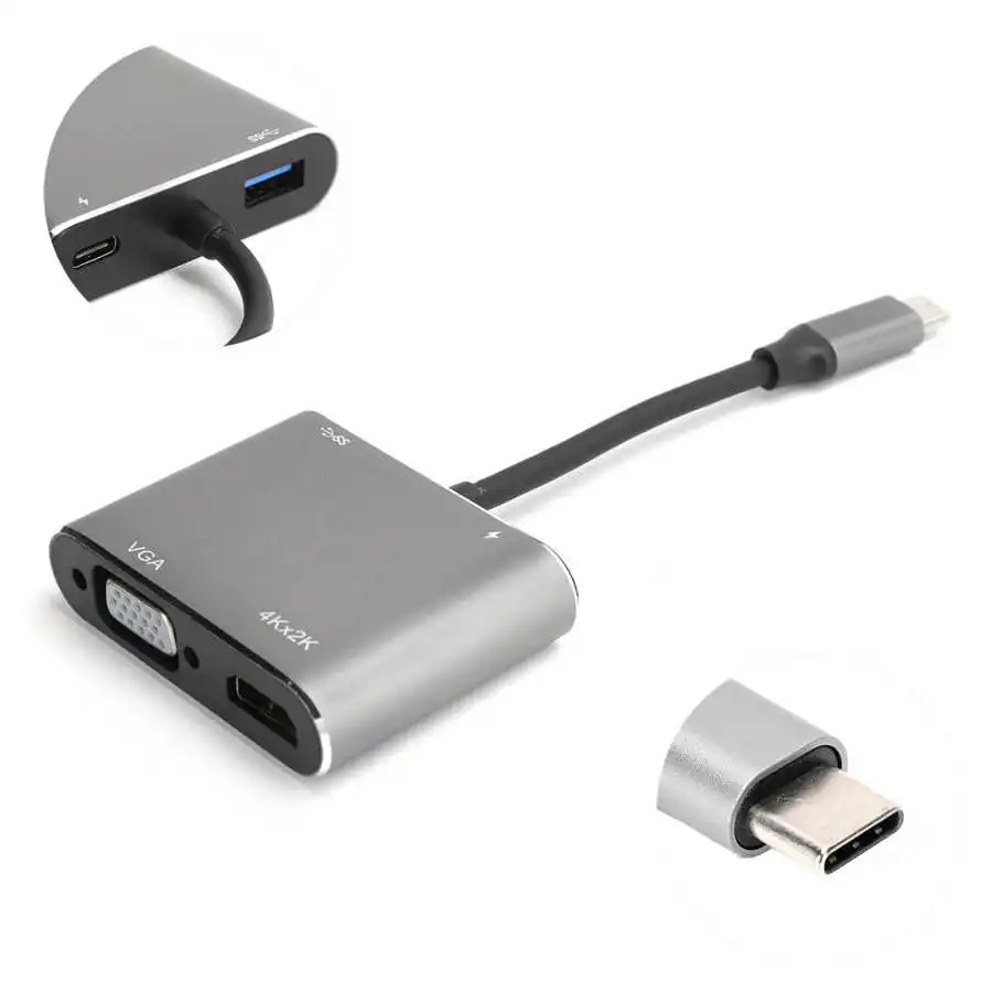 4in 1 концентратор Type-C в HD мультимедийный интерфейс VGA USB3.0 док-станция 4 конвертер 4K