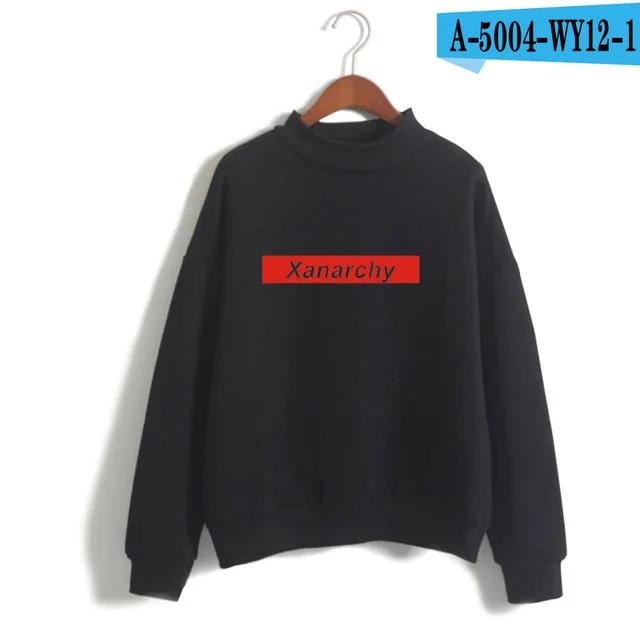 

Lil xan Xanarchy Turtleneck Sweatshirts women O-Neck Spring/Fall hip hop girl Hoodie Pullover Oversize Long Sleeve Tracksuit