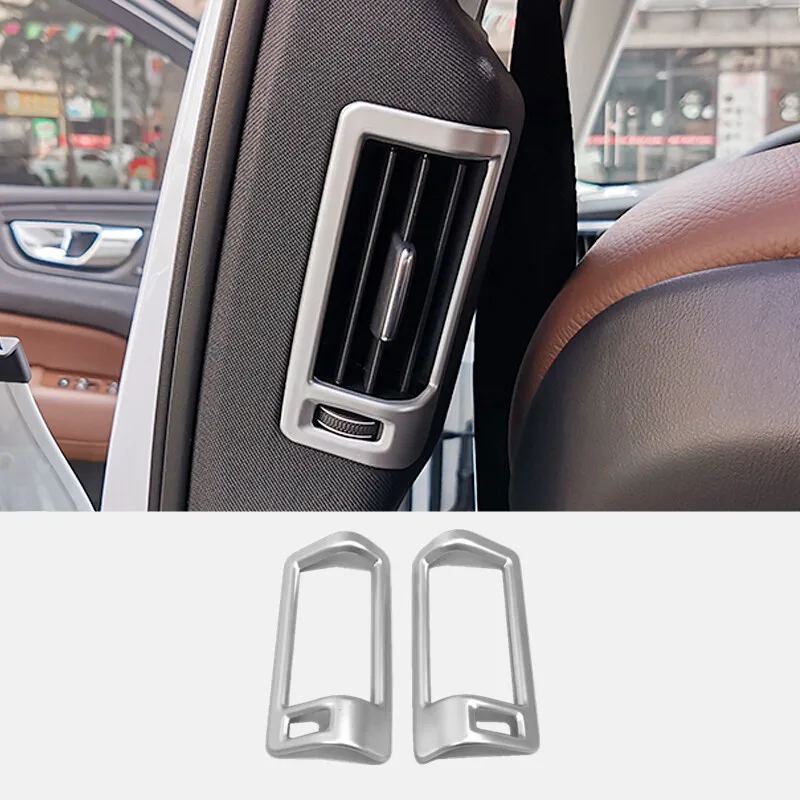 

For Volvo XC60 2018 2019 Car Rear B-pillar Air Outlet Vent Cover Trim ABS Matte Auto Interior Accessories Moulding Sticker 2pcs