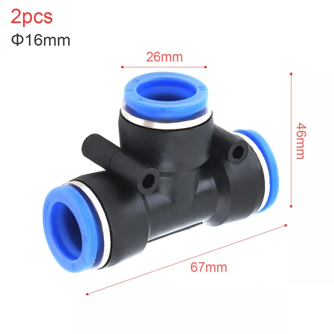 Пластиковый трехсторонний пневматический быстроразъемный Т-образный Фиттинг