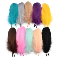 50pcslot colored goose feathers needlework handicraft accessories dream catcher black feather fly tying materials decoration