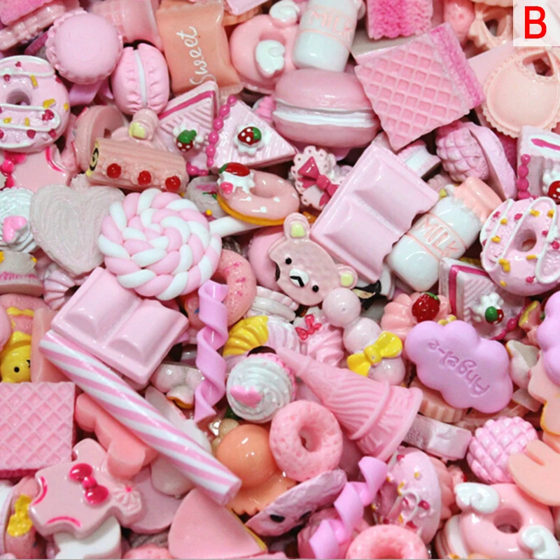 1PCS Микс кавайная еда, милые единороги, резиновые кабошоны из смолы для чехол для телефона Deco, скрапбукинг, DIY Lucky Bag - Цвет: 1PCS