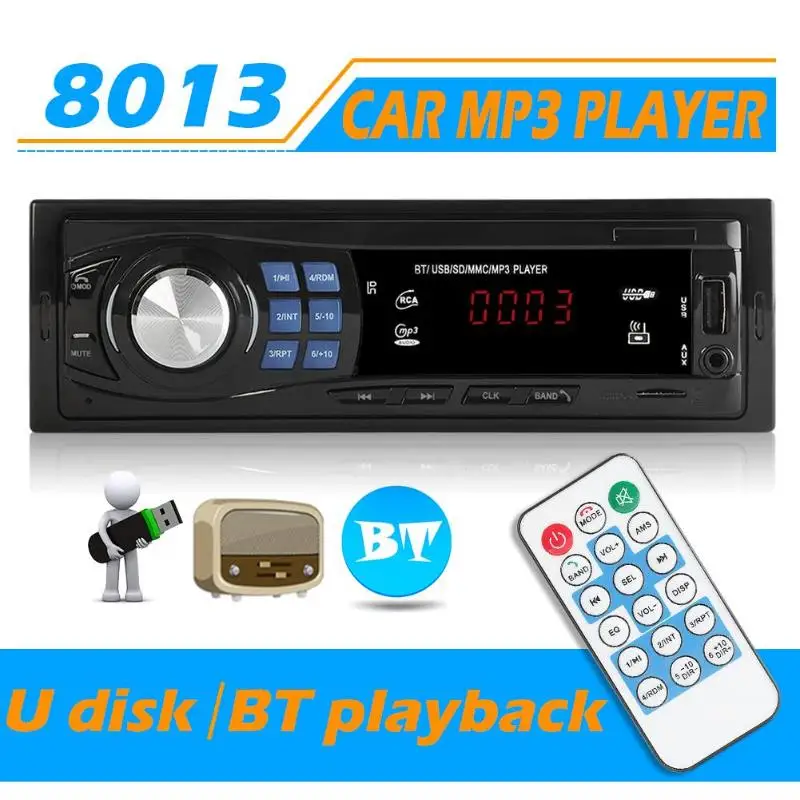 SWM 8013 одиночный 1 DIN автомобильный стерео MP3 плеер в тире головное устройство Bluetooth