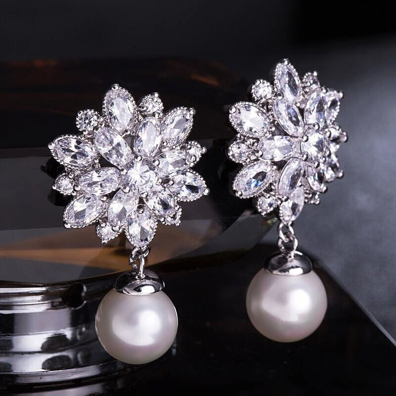 Женские серьги подвески из серебра 2019 пробы с кристаллами|Серьги-подвески| |