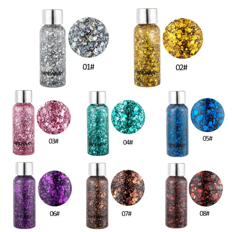 Голографический блеск для тела гель косметика мерцающие хлопья блестки