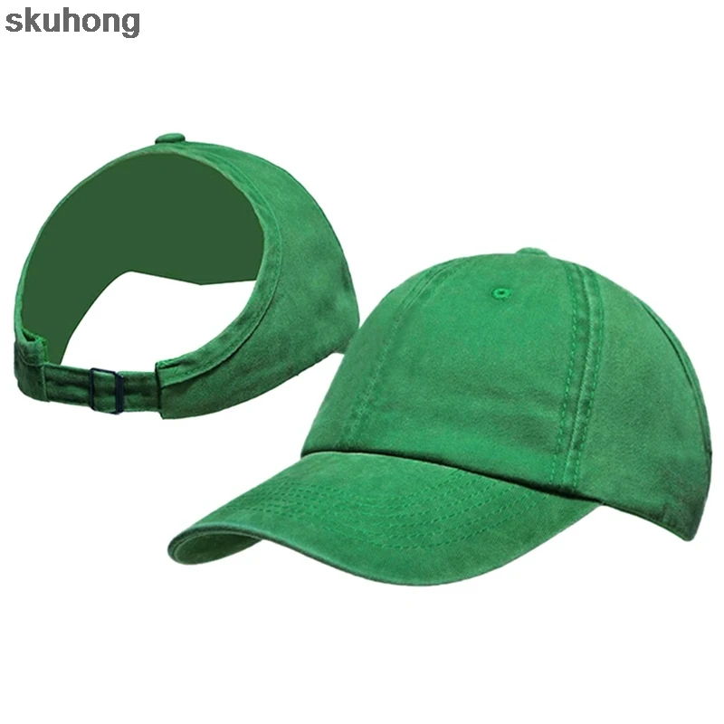 Ponytail Baseball Cap Women Vacation Snapback Hat Washed Cotton Comfort Spring Casual Sport Caps Adjustable Hip Hop Hats