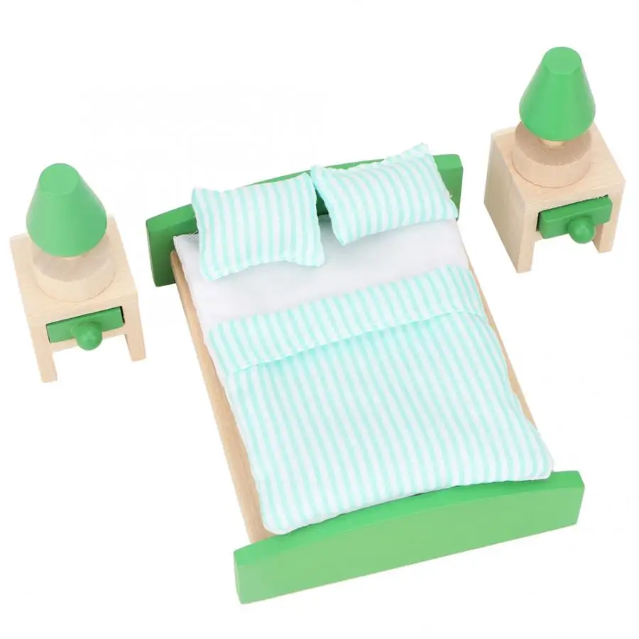 Дети кукольный домик Декор миниатюрная мебель спальня кухня детская комната