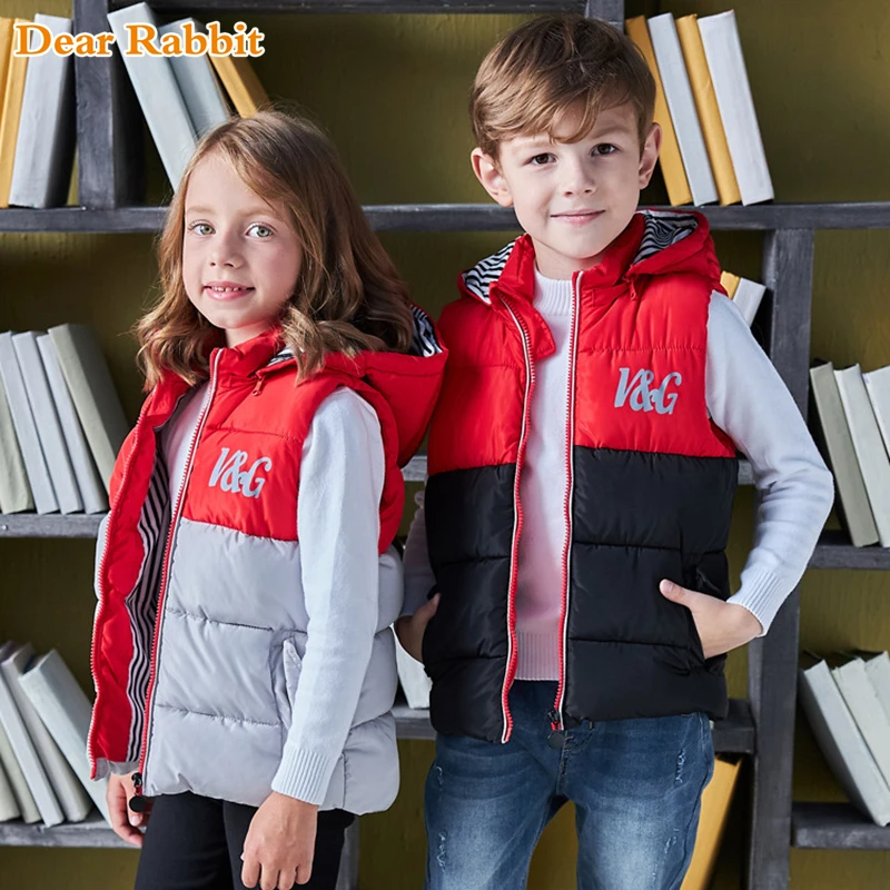 

2022 Girl gilet Boys Hooded Vests Children Down Cotton Vest Autumn toddler Winter Baby Waistcoat Outerwear Clothing Kids Clothes
