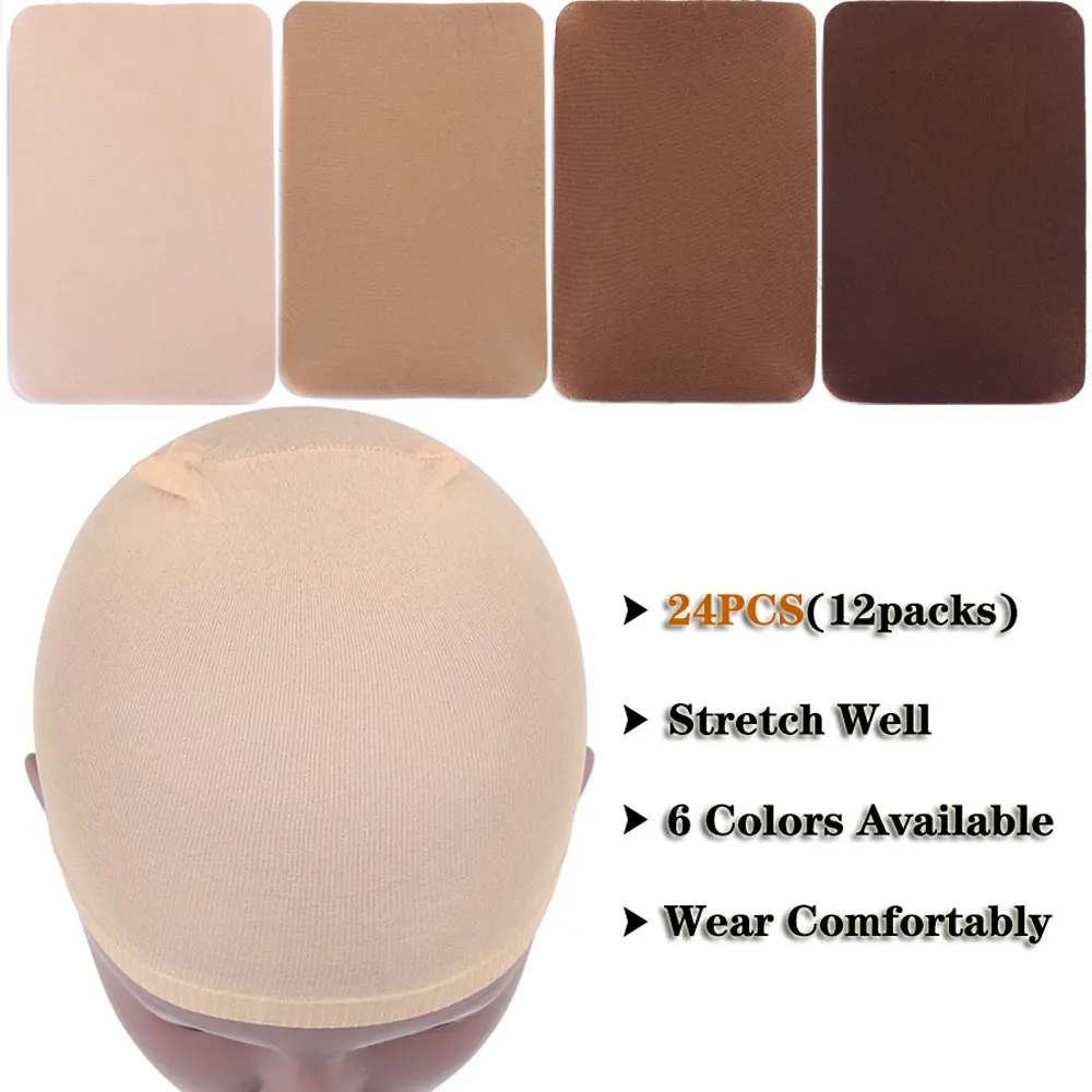 24 штуки (12 штук) парик Cap сетку модная эластичная на сетке кепки 2 предмета шапки