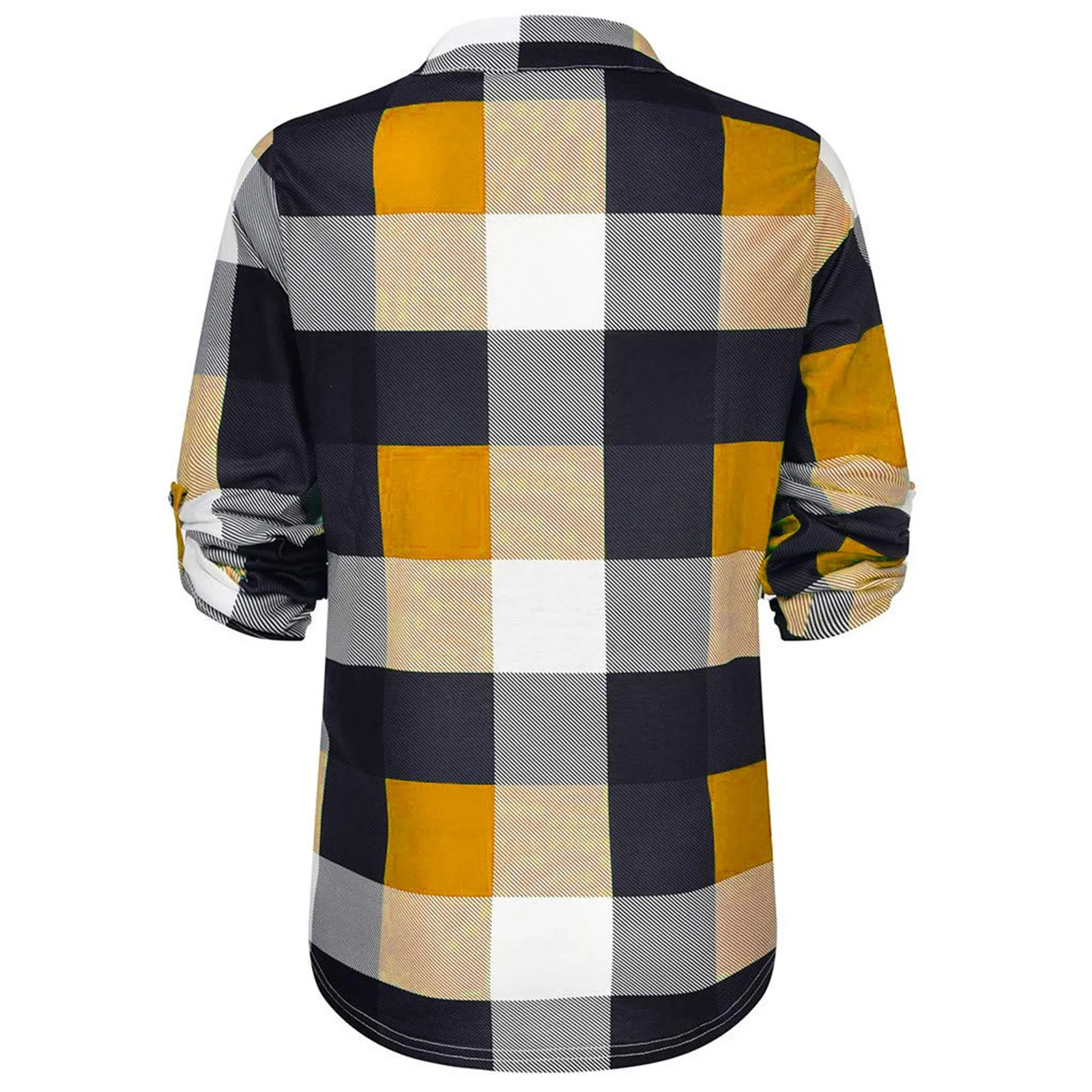 

Shirts Women Casual Cotton Plaid Jacket Lapel Collar Thick Long Sleeve Plaid Shirt Women Slim Jacket Shirt Top Chemise Femme