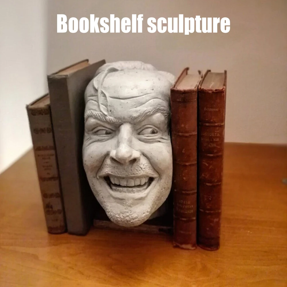 

Скульптура сияющей книжной библиотеки здесь скульптура Джонни из смолы настольное украшение книжная полка TRYC889