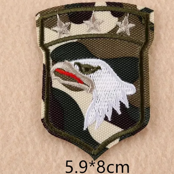 Military insignia army iron-on patches for clothing embroidered floral down jackets DIY sequined applique badges | Дом и сад