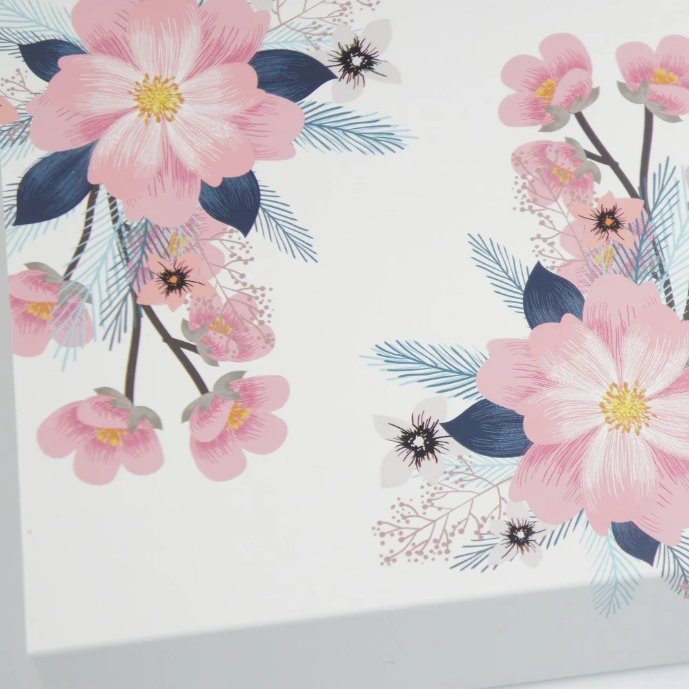 

13.1*13.1*3.5cm light pink flower theme 10 set Chocolate Paper Box valentine's day Candy Storage Boxes DIY handmade multi-use