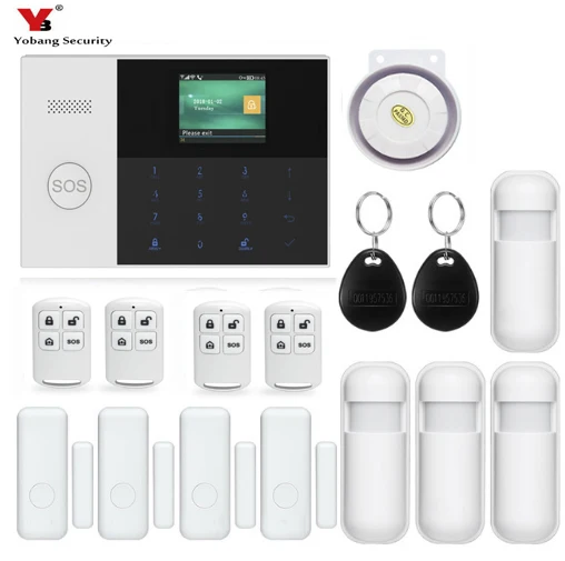 

Yobang Security IOS Android APP Control House Home RFID Card Alarm Kits Security Password Disarm WIFI GSM GPRS Alarm system