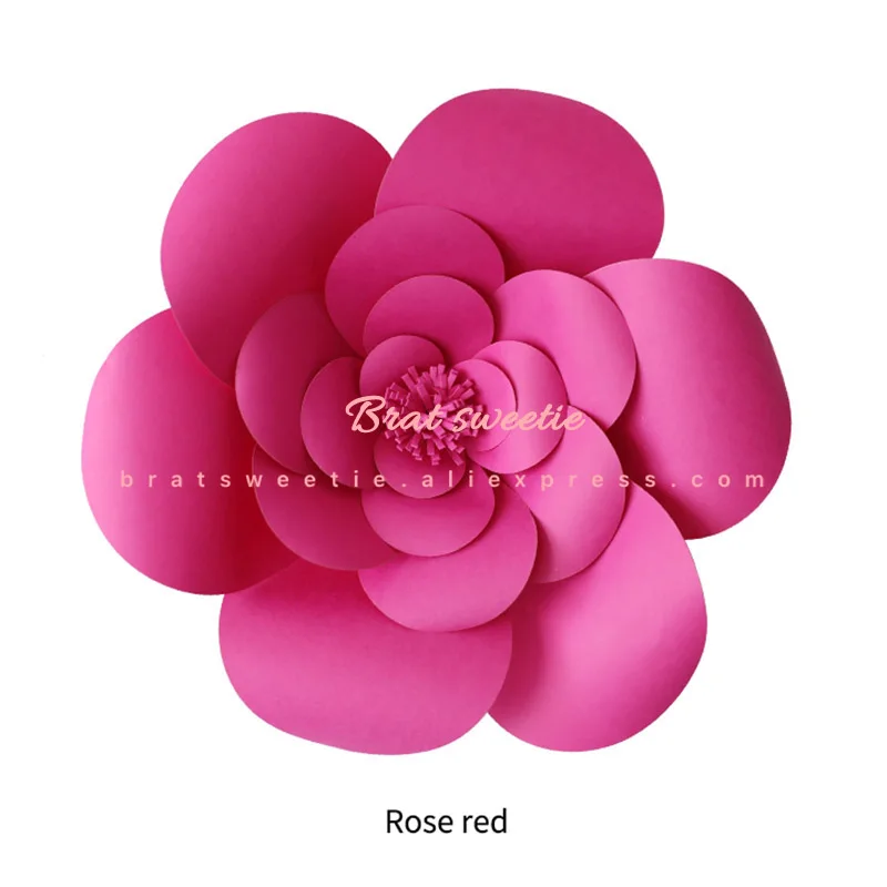 s3 rose red 30cm 30 см DIY бумажные цветы искусственные розы свадебный фон день рождения стены декорация праздничные украшения Цветы для настенного декора - Цвет: s3 rose red 30cm