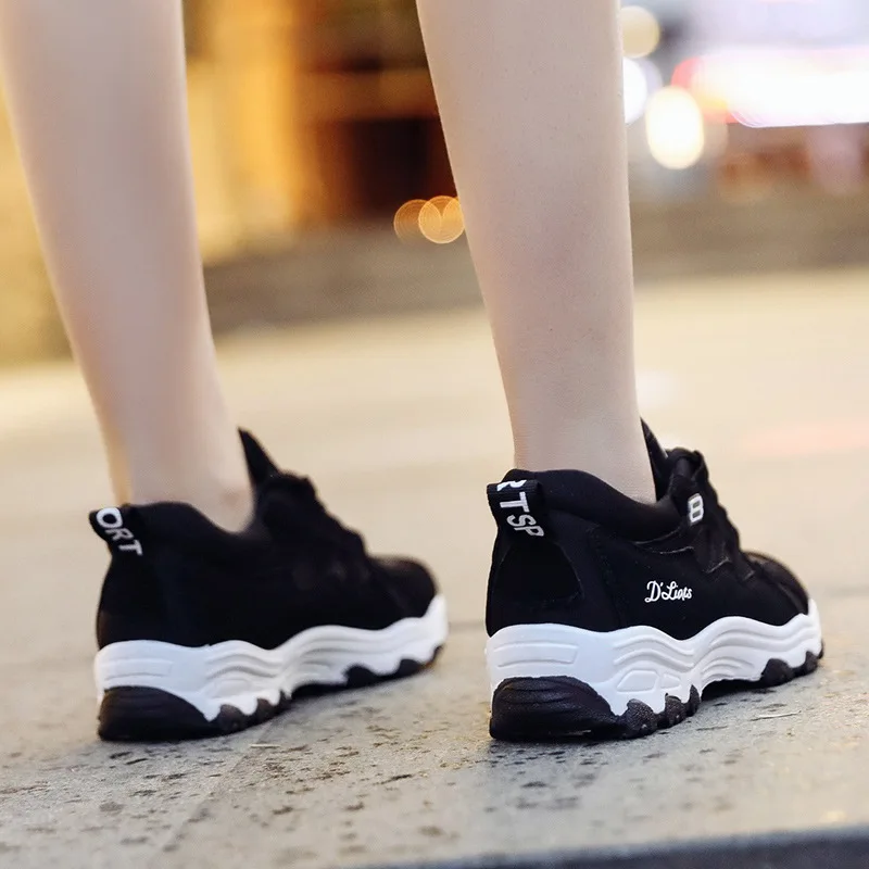 

Dropshipping Women Shoes 2020 New Black Platform Sneakers Women Casual Shoes Harajuku Basket Femme Tenis zapatillas mujer
