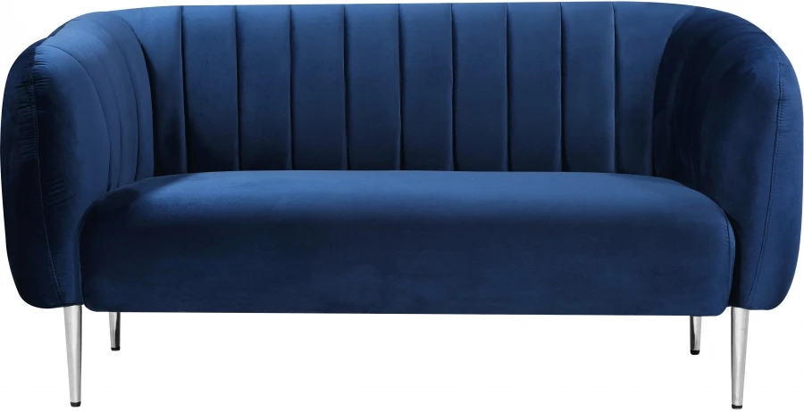 

Диван бархатный в современном дизайне, 2 сиденья, синее двухместное синее кресло для гостиной, диваны для потока, металлические ножки с нару...