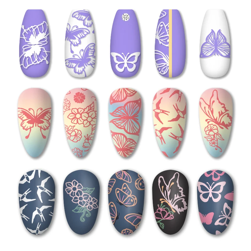 Пластина для стемпинга Четыре лилии шаблон из нержавеющей стали с изображением