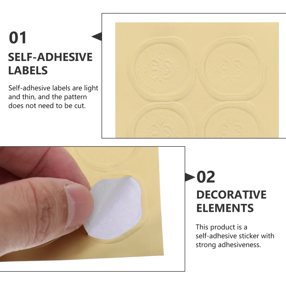 

30 Sheets Adhesive Wax Seal Stickers Words Printed PVC Envelope Seal Sticker