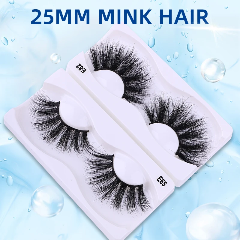 

QIUPALEI Beauty 10Pairs Cosplay Eye Lashes Mink 25mm Fluffy Mink Strip Lashes Natural Wispy False Eyelashes Bulk Wholesale Items