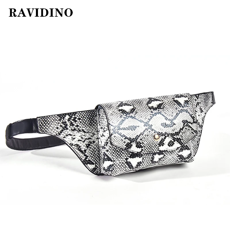 Поясная сумка RAVIDINO со змеиным принтом для женщин роскошная дамская сумочка из