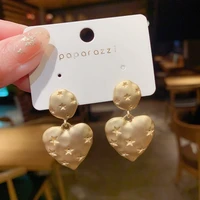 2020 new fashion womens earrings heart shape metal golden earrings for women party girl jewelry gifts wholesale