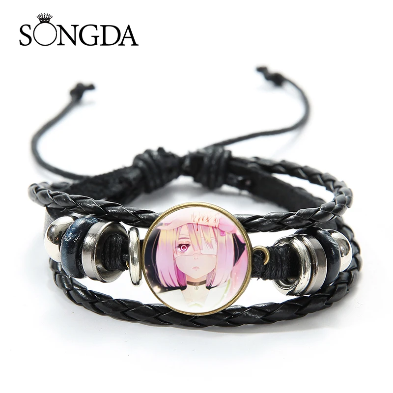 

Anime Magical Girl Site Multilayer Leather Bracelet Asagiri Aya Cartppn Figure Glass Cabochon Metal Bangle Wristbands Jewelry