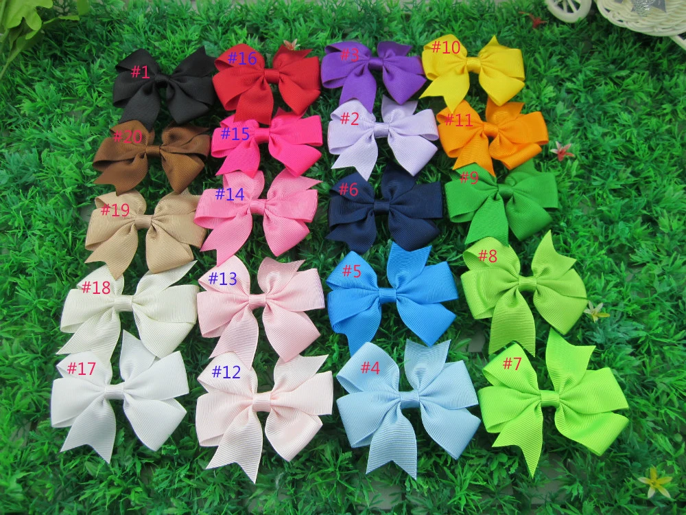 Оптовая продажа бантов для волос 20 шт./лот Ленточные банты без зажима бутиковая