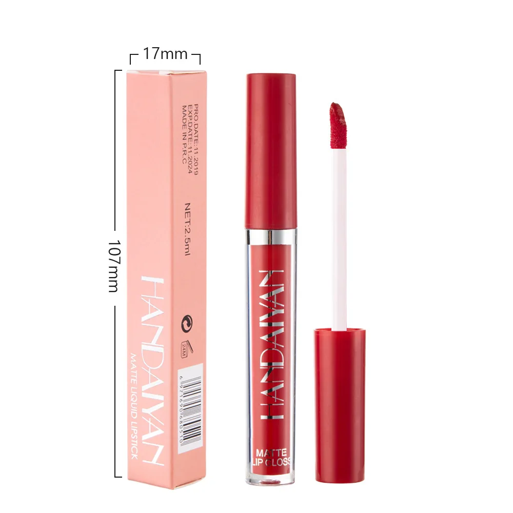 

HANDAIYAN Matte Non-Stick Cup Non-Fading Long-Lasting Lip Gloss Lip Glaze Liquid Lipstick Makeup Cosmetics Waterproof