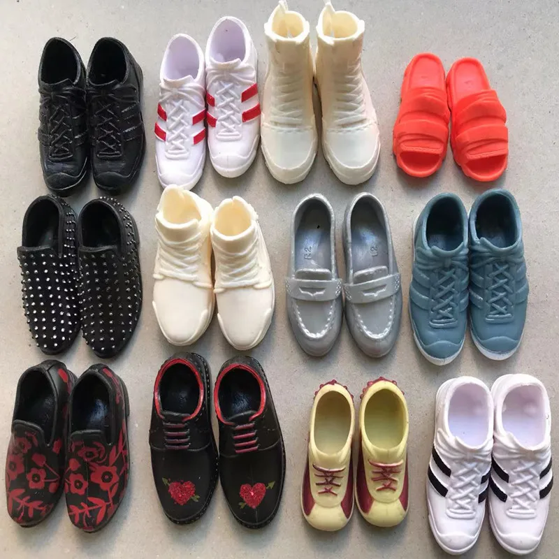 

Ken Doll Shoes Boots Fashion Doll Decors Sport Air Shoes Black Blue Sneakers Sandals Gray Brown Green Shoes For 1/6 Male Dolls