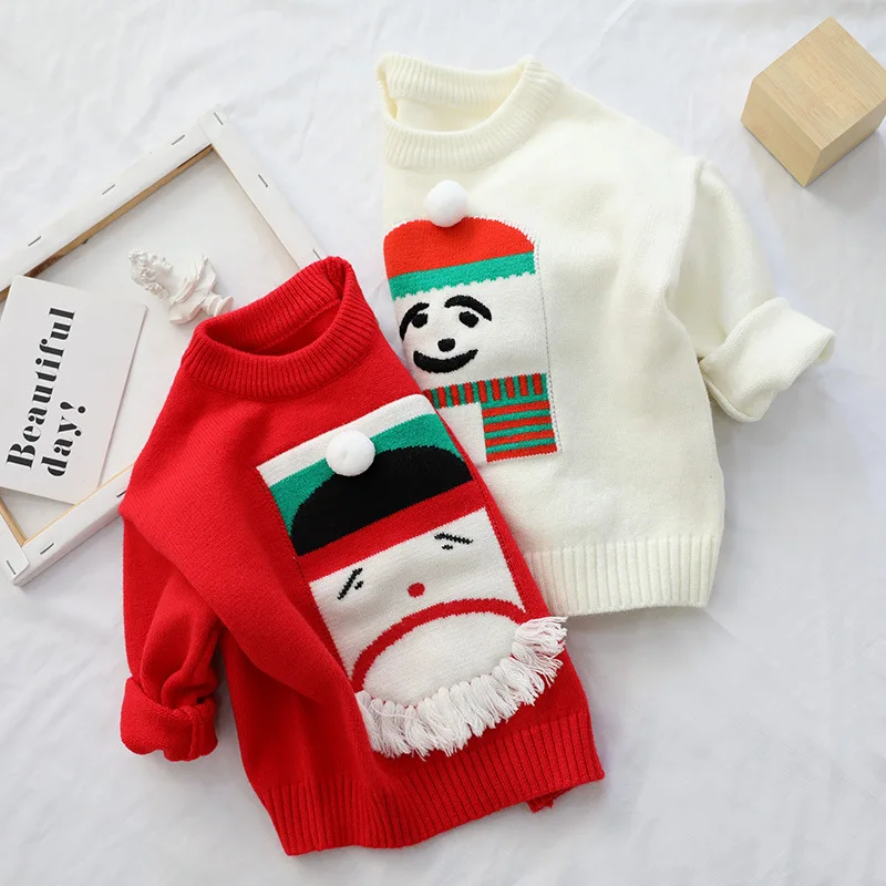 Рождественские свитера для маленьких мальчиков и девочек зимняя одежда малышей