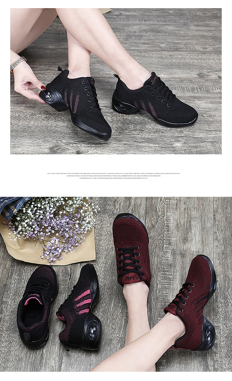 Zapatos De Baile Latino Mujer танцевальная обувь для женщин Джаз дыхание Спортивный Бюстгалтер с сеткой вентиляции практичные кроссовки для женщин современный танец