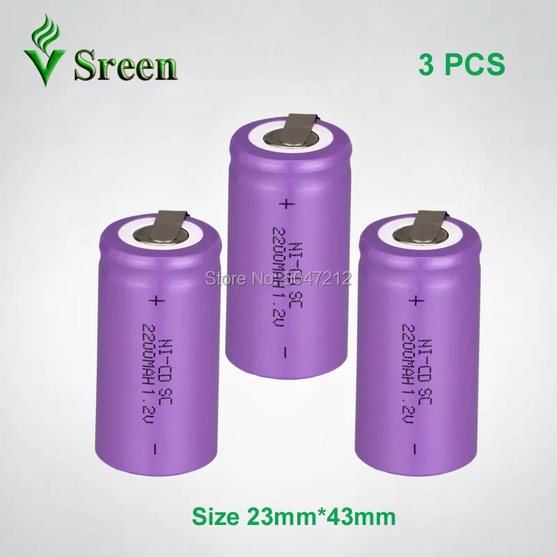 1 2 V SC 2200mAh NI CD с никелевым листом Аккумуляторная батарея Электронный аккумулятор