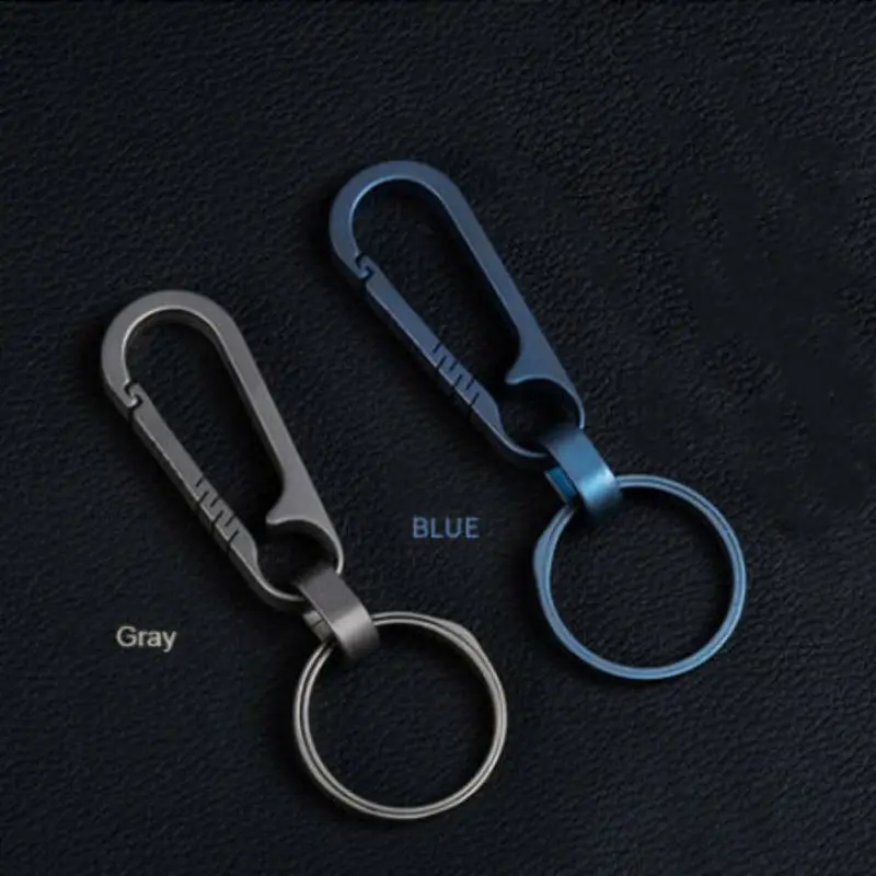 

Outdoor Titanium Backpack Buckle Keychain Blue Outdoor Camping Key Ring