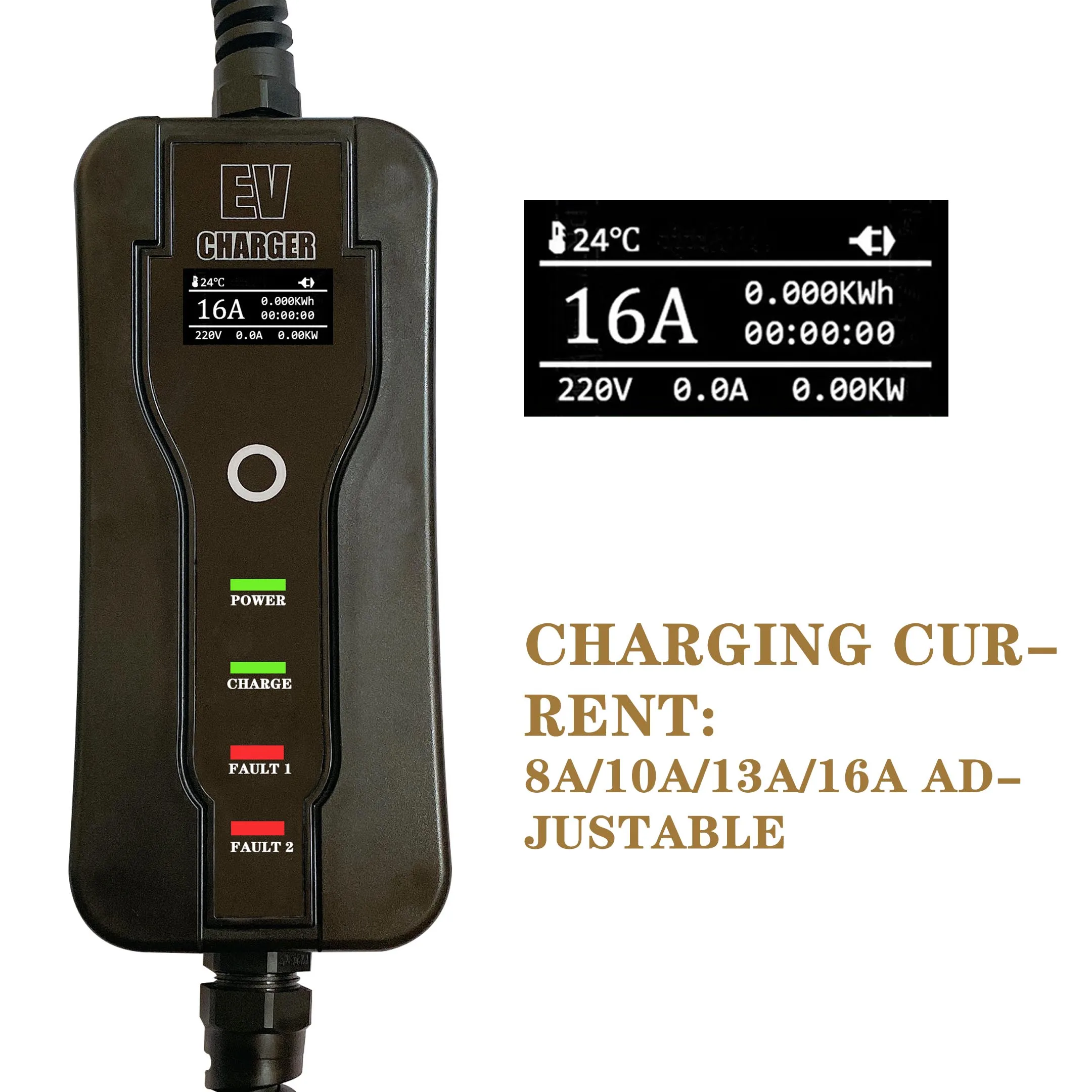 IEC62196 Тип 2 зарядное устройство 16 А электрическое портативное evse ev регулируемый