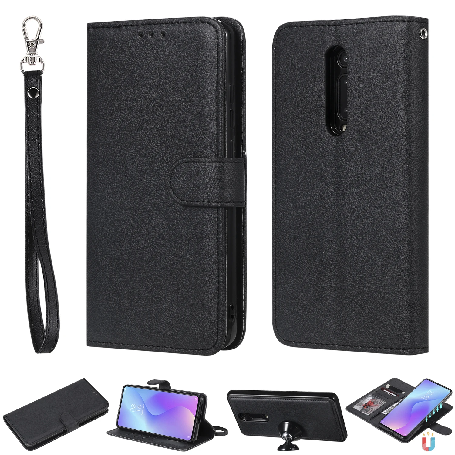 Флип-чехол для Xiao mi Red mi K20 Pro Note 7 Pro Магнитный 2 в 1 деловой кожаный бумажник съемный для Xiaomi mi 9T чехол